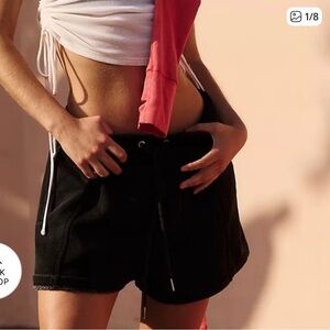 Free People Movement Sprint to the Finish Black Shorts XS